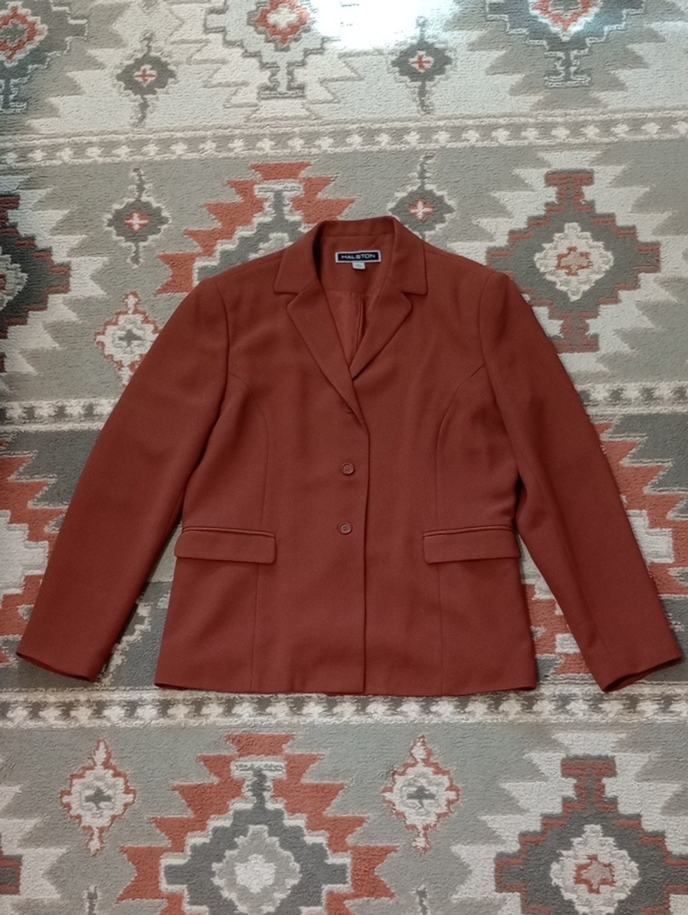 Vintage Halston | Sunset Orange Three Button Blazer Jacket